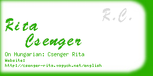 rita csenger business card